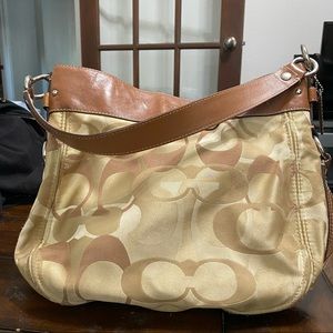 Coach tan and brown hobo